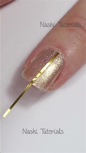 Easy Gold and Striping Tape Nail Art Tutorial #shorts