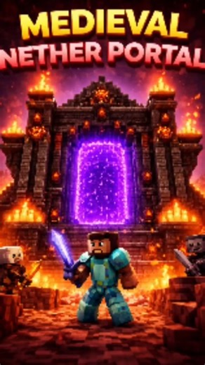 MEDIAEVAL NETHER PORTAL IN MINECRAFT #gaming #minecraft #gaming #minecraftshorts #minecraftbuild