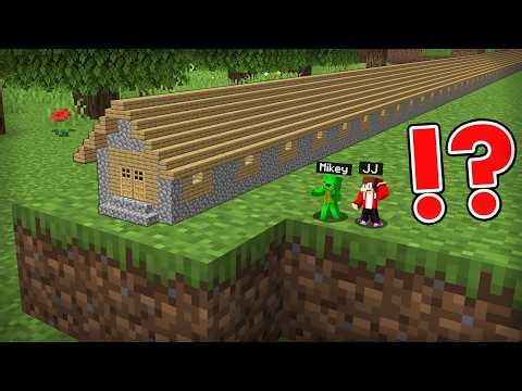 JJ and Mikey found a TINY LONGEST VILLAGER HOUSE in Minecraft Challenge - Maizen