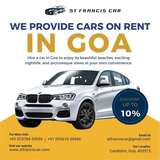 Affordable Car Rentals in Goa – St Francis Car | Drive to Beaches, Nightlife & More