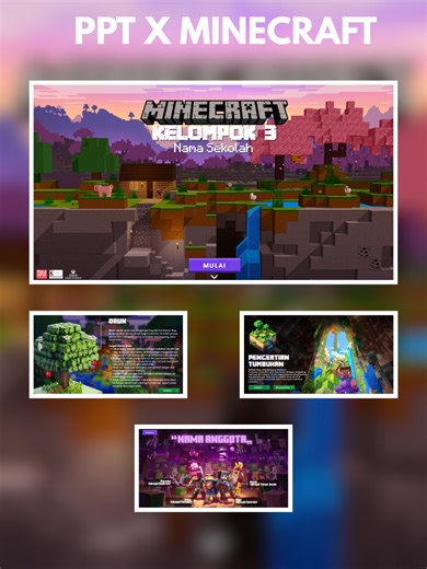 Template PPT Minecraft Interaktif untuk Presentasi Keren