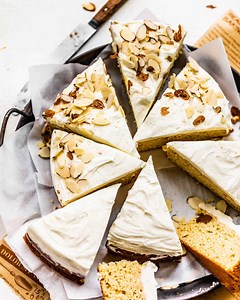 Almond Cake with Whipped Mascarpone Frosting