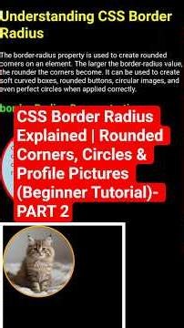 CSS Border Radius Explained | Rounded Corners, Circles & Profile Pictures (Beginner Tutorial)