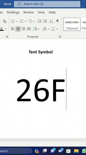 Tent ⛺ Symbol in MS Word | How To Create Tent Symbol #tent #msword #symbol