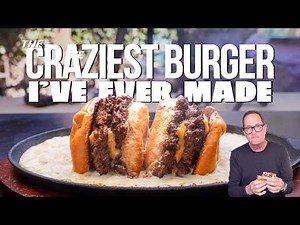 ONE OF THE CRAZIEST / MOST DELICIOUS BURGERS I'VE EVER MADE... | SAM THE COOKING GUY