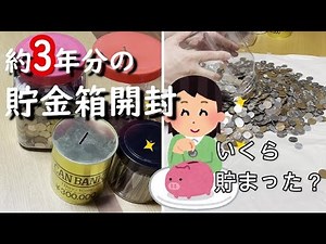 [貯金箱開封]コツコツ貯めた小銭／驚きの総額！！になったか！？こんなにお金数えたの初めて！