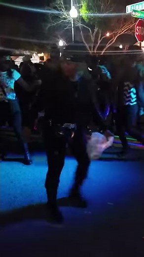 Bikers shuffle line dance in Daytona beach bike week 2015