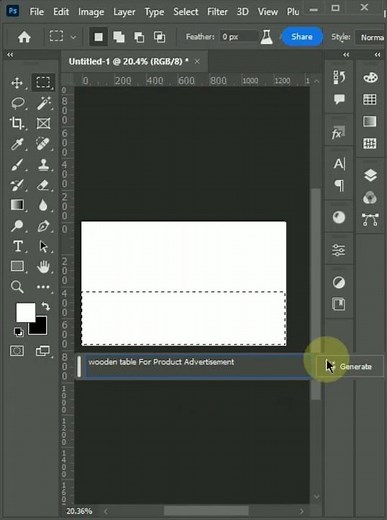 How to make Wooden Table For Product Advertisement by Using Generative Fill in Adobe Photoshop Beta