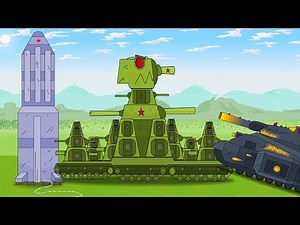 Tank KB-44 flies away on a rocket into space. Panzer tank cartoon. Monster Truck for children.