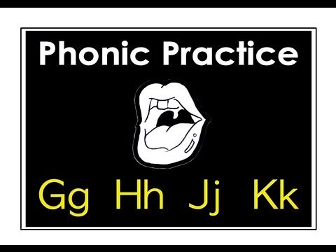 English Letters: Gg, Hh, Jj, Kk. English Phonic Practice.