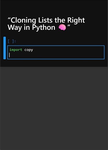 9.2K views · 104 reactions | Cloning Lists the Right Way in Python 易 | Python Coding | Facebook