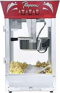 Amazon.com: Commercial Popcorn Machine 12oz 850W – Movie Theater Style Tabletop Popcorn Popper with 3-Switch Control, Steel Frame & Tempered Glass Doors for Home Theater, Parties, Events, Red : Everything Else