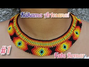 Collar de chaquira / Mostacilla degradado rombo #1