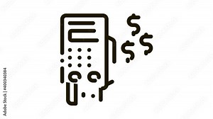 pos terminal payment Icon Animation. black pos terminal payment animated icon on white background