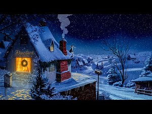 1940s Vintage Christmas Night with Oldies Playing in Another Room ⛄ Cozy, snowy Winter Ambience