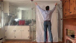 ZipWall 48 in. x 87 in. Reusable Adhesive Zippers Magnetic Dust Barrier Door with Double-Sided Tape and Sheeting Cutter ZDM