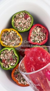 Stuffed peppers in the @CrockPot Brand Slow Cooker makes the most comforting meal! Our Mediterranean-inspired version has a burst of fresh herbs, savory ground beef, and a rich tomato sauce. A complete meal in a single pot! This Crock-Pot Brand Slow cooker can also be used as a Sous Vide! #CrockPotAmbassador #CrockPotRecipes #CrockPotPartner #fooddolls Ingredients: - 2 cups cooked rice - 1 pound cooked ground beef - 1 (15-ounce) can diced tomatoes - 4 cloves minced garlic - 1 cup finely diced on