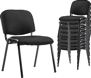 Amazon.com - Shunzhi Stackable Waiting Room Chairs Set of 10, Black Mesh Conference Lobby Chairs No Wheel, Padded Stationary Office Reception Guest Chair for Breakroom/Clinic/Church/School/Meeting/Desk - Chairs