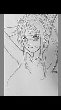 Pencil Drawing Nami One Piece - Step by step