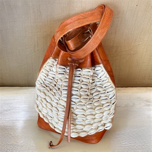 Cowrie Shell Bucket Bag (light Brown) - Etsy