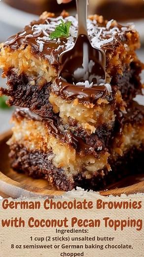 20K views · 72 reactions | German Chocolate Brownies with Coconut Pecan Topping | Cakecrafted Recipes | Facebook