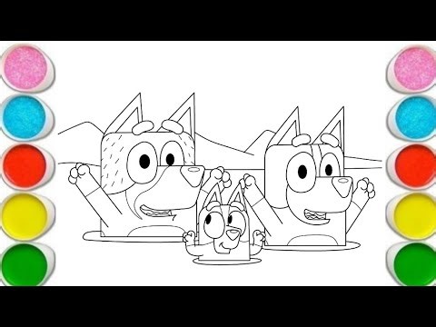 Bluey family drawing for kids and toddlers||Bluey drawing ||Bluey colouring pages ||kids drawing||