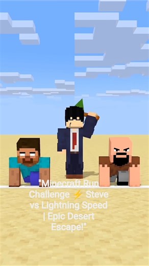 "Minecraft Run Challenge ⚡ Steve vs Lightning Speed | Epic Desert Escape!"