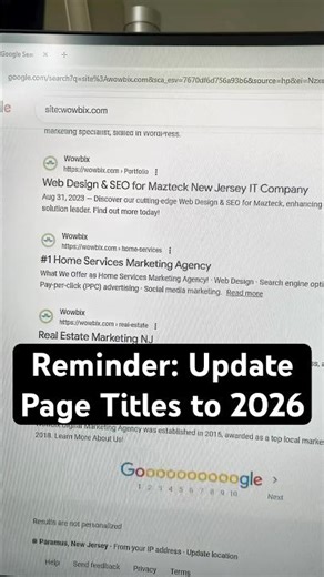 Reminder 1: Update Page Titles to 2026 #seoupdate #seo #seo2026 #seotitle #searchengineoptimization