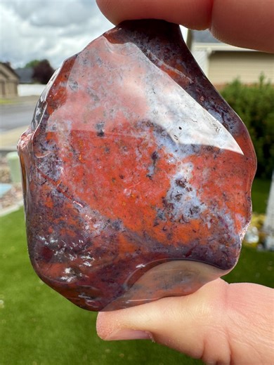 Spotted Jasper With Multi Color Inclusions. Purple, Red, Blue and White Tumbled Gemstone. - Etsy