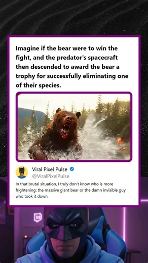 Imagine Bear Wins and Predator Spaceship Presents It With a Trophy