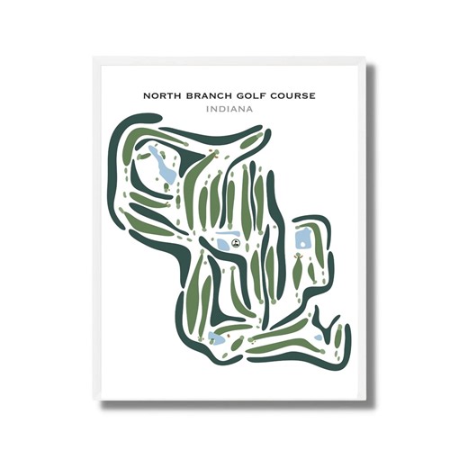 North Branch Golf Course Map, Indiana, Watercolor Style Art Print - Etsy