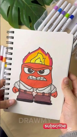 How to Draw Anger from Inside Out 🔥 #art #drawing #shorts