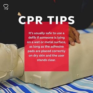 It’s usually safe to use a defib if someone is lying on a wet or metal surface, as long as the adhesive pads are placed correctly on dry skin and the user stands clear. | Resuscitation Council UK