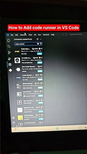 How to add code runner in vs code extension #coding #vscode #codingmeme #programming #shorts