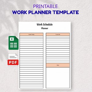 Ultimate Editable Work Planner | Printable Excel + PDF | Organize Tasks & Boost Productivity Instantly! - Etsy