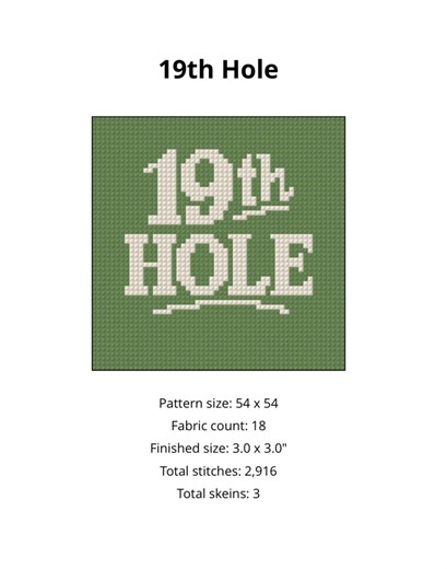 19th Hole Pattern - Etsy
