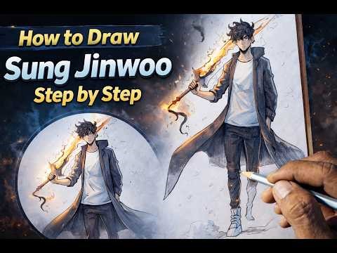 How to Draw Sung Jinwoo Step by Step | Solo Leveling Drawing Tutorial (Easy & Detailed)