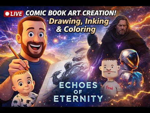 Comic Book Artist Joe Davis | Drawing, Inking and Coloring Livestream | Watch to WIN ARTWORK!