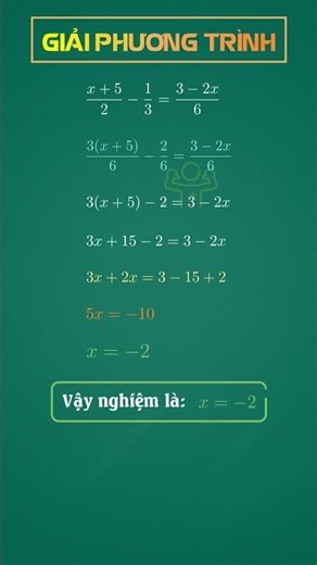 Cách giải phương trình bằng cách Quy đồng khử mẫu #maths #animation