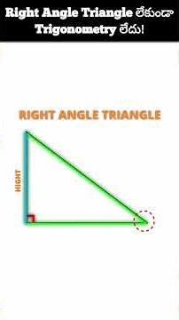 What Is a Right Angle Triangle?| YTshorts #rightangle #maths #geometry #telugushorts