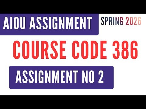 AIOU Code 386 Compulsory English 1 (انگلش لازمی) Solved Assignment No.2 | Spring 2026 | HSSC Level