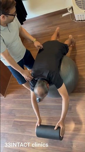 low back & upper back activation using a swiss ball