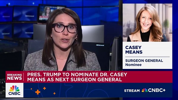 Pres. Trump nominates Dr. Casey Means for Surgeon General