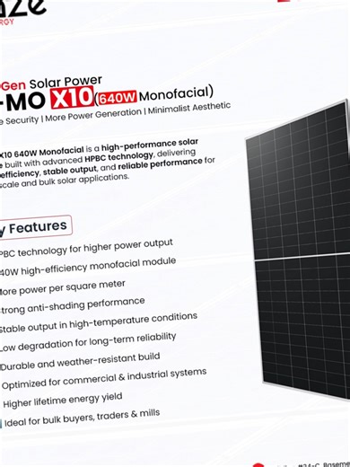 Next-Gen Solar Power with LONGi Hi-MO X10 (640W). #BlazeSolarEnergy #LONGi