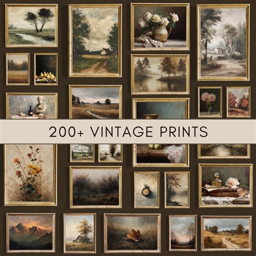 200  Vintage Gallery Wall Art Prints: Moody Farmhouse Decor (digital Download) - Etsy