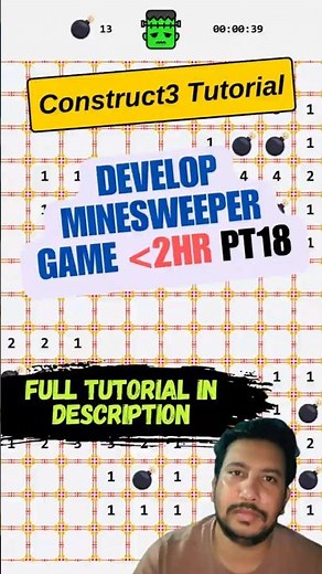 How To Make Minesweeper Game in Construct 3 | Pt18 #shorts #gamedevelopment #minesweeper