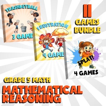 11 No Prep Math Games Bundle A - Mathematical Reasoning- Grade 5 Review