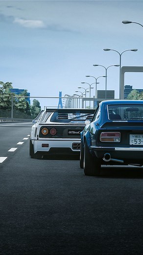 The undisputed King of the Wangan — the Devil Z. 😈👑 In the Wangan Midnight / Midnight Maximum Tune series, the blue Nissan Fairlady Z (S30Z) takes center stage. With a Kitami-tuned L28 straight-six stroked to 3.1L and twin-turbocharged, it’s a machine said to have a spirit of its own — earning the name “Devil Z.” Since the story is set a few decades back, we thought it’d be fitting to put it against something more modern. The Ferrari F40 is already a legend, but in the hands of Liberty Walk it