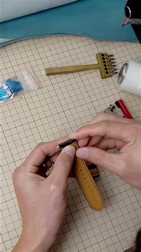 Final steps before leather watch straps are shipped out #exoticleatherwatchstrap #leatherwatchstrap