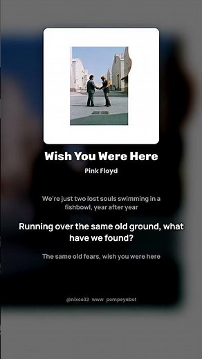Wish You Were Here - Pink Floyd (Letra/Lyrics) #shorts
